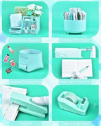 Green Desk Accessories and Organizers with Desk Organizer and 360°Rotating Pen Holder stapler Pen and a Lot of Office Green Office Supplies Beautifully Presented in a Gift Box - Image 4