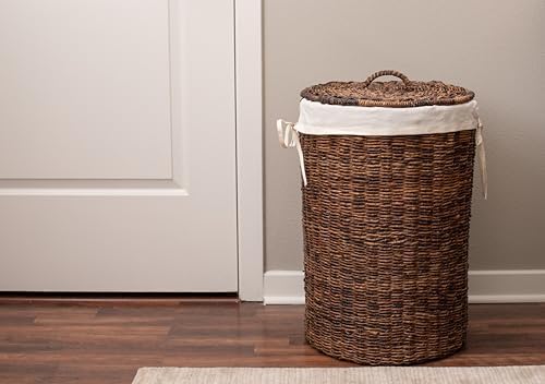 BIRDROCK HOME Seagrass Laundry Hamper with Lid and Liner, Espresso, 26.5” - Image 6