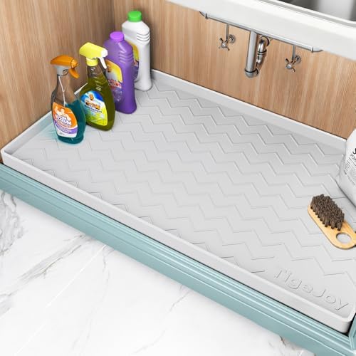 TigeJoy Under Sink Mats for Kitchen Waterproof 25" x 19", Cabinet Liner by TigeJoy