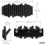 Umbra Picket Coat Rack, Wall Mount 5 Flip-Down Coat Hooks, Black - Image 3