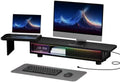 Artswish Dual Monitor Stand with Power Outlet, Black Desk Monitor Riser by Artswish