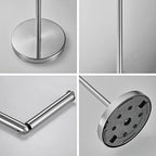 Foldable Toilet Paper Dispenser SUS304 Stainless Steel Free Standing Toilet Paper Holder Stand Modern Floor Bathroom Storage Freestanding 4 Rolls of Toilet Tissue Stand (Brushed Nickel Finish) - Image 3