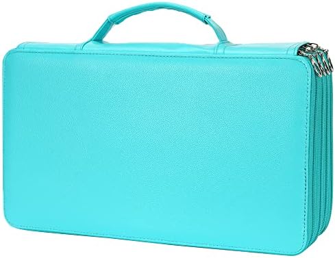 Vomgomfom 300 Slots Marker Case 4-Layer PU Leather, Handle, Solid Green by Vomgomfom
