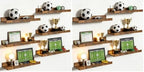 upsimples 12 Pack Wooden Floating Shelves, Wall Storage Decor Shelf for Bathroom, Bedroom, Living Room, Kitchen, Office and Laundry Room, Wall Mounted Display Hanging Shelf, Brown by upsimples