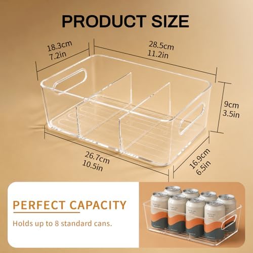 Mpotmiy 6-Pack Pantry Organizers and Storage, Clear Fridge Organizer Bins - Image 6