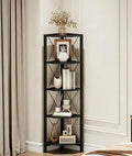 CHOEZON 5-Tier Corner Shelf, Corner Bookcase, 55.2" Tall Vertical Display Rack, Plant Stand, Open Storage Shelf, for Living Room, Bedroom, Study, Kitchen, Black TCJ12BB by Choezon