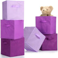 Karenhi 6 Pack Cube Storage Bins, Purple Fabric Organizer by Karenhi