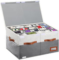 Supowin Large Shoe Organizer for Closet, Foldable Shoe Storage Bin with Lid by Supowin