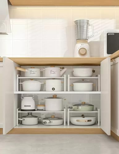 2-Pack Expandable Shelf Organizer for Kitchen Countertop, kitchen organizers and storage，under sink expandable shelf organizer - Image 2
