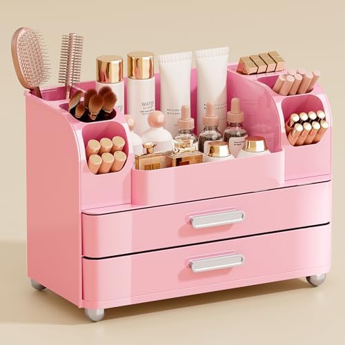 UFORU Makeup Organizer Countertop with 2 Large Drawers for Vanity Bathroom by UFORU