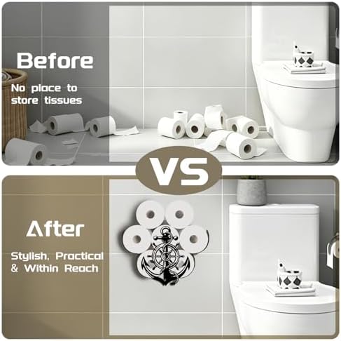 Anchor Toilet Paper Holder Wall Mount/Stand for Extra 8 Rolls - Image 5