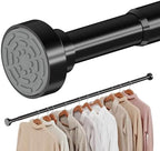 Supforce 17-69 Inches No Drilling Closet Rods for Hanging Clothes, Black, 4 Pack Belt Hanger, Belt Hanger for Closet, Rust-Proof Belt Organizer for Closet - Image 2