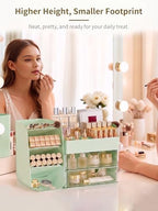 Booklov Small Makeup Organizer for Vanity Countertop, Green - Image 4