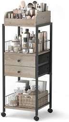 Makeup Organizer, Floor Skincare Organizers Make Up Organizers and Storage with Drawers, Vanity Organizer Cosmetics Display Cases Holder for Skin Care Nail Polish Perfume Black by SOLIMINTR