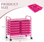 COSTWAY 12-Drawer Rolling Storage Cart, Utility Storage Organizer Cart - Image 3