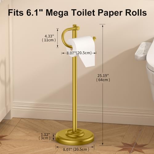 FORIOUS Toilet Paper Holder Stand, Vintage Freestanding Tissue Roll Holder - Image 5