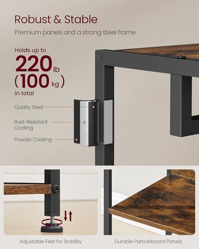 VASAGLE Freestanding Coat Rack, Hall Tree with Shelves, Steel Frame - Image 4