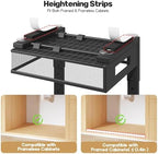 2 Packs 19IN Depth Under Sink Organizer, 2-Tier Pull Out Cabinet Organizer With Smooth Circular Rail, Large Capacity Metal Mesh Sliding Drawers For Bathroom& Kitchen Storage,Height Adjustable –Black - Image 3