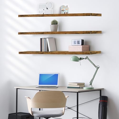 Sorbus Floating Shelves for Wall Storage (55 Inch, 3 Pack, Rustic Brown) - Image 5