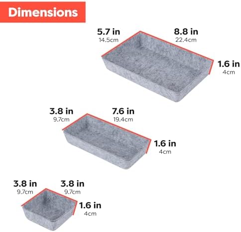 Rajas Goods Drawer Organizer Compatible with Ikea Alex Drawer Unit, 10-Piece Modular Felt Tray Organizer Set, Perfect Fit (Light) - Image 5