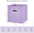 Stero Fabric Storage Cubes Bins, 13 inch Fun Colored Foldable Storage Baskets with Dual Plastic Handle for Home, Kids Room, Closet and Toys Organization, Multi Colored, Set of 6 - Image 2