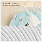 SONGMICS 30 Pack Baby Hangers, Non-Slip Pants Hangers with Clips - Image 5