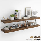 RICHFOCUS Long Floating Shelves for Wall 2Pack|Rustic Brown|55" Lx8 D by RICHFOCUS