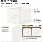 3-Pack Closet Storage Bins, Foldable Fabric Storage Baskets, Beige - Image 4