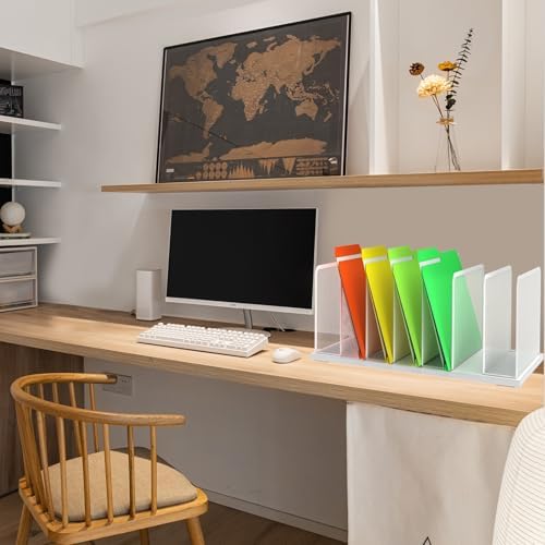 Kuntine.B 7-Section Upright Desk File Organizer White 1 Pack - Image 5