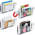 Azar Displays 250045 Clear Plastic Wall Mount File Holder with Magnets, Legal(Magnetic), 4-Pack by AzarDisplays