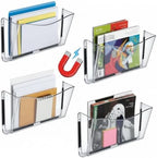 Azar Displays 250045 Clear Plastic Wall Mount File Holder with Magnets, Legal(Magnetic), 4-Pack by AzarDisplays