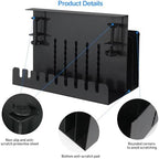 MAXECHO Desk Side Storage, Under Desk Laptop Mount, Table Side Hanging File Organizer, No Drill Clamp On Cable Management Tray, Laptop Holder with Magnetic Pen Holder for Office and Home, Load 22 Lbs - Image 4