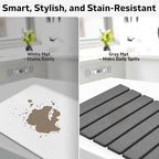 Large Stone Dish Drying Mat for Kitchen Counter – 24"(L)×16 "(W) Foldable Super Absorbent Diatomaceous Earth Stone Dish/Bath Mat, Kitchen Counter Mat for Plate Rack, Cup, Match Any Countertop - Gray - Image 6