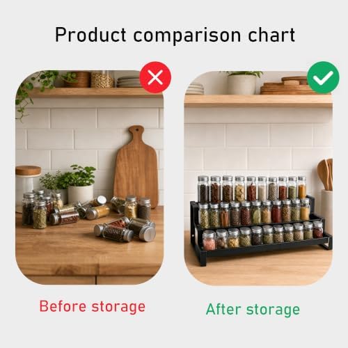 Adjustable 3-Tier Spice Rack – Expandable Metal Spicy Shelf Organizer - Image 4