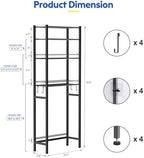 samstar 4 Tier Over The Toilet Storage Rack, Bathroom Organizer Shelves Cabinet Above Toilet, with Adjustable Height Freestanding Shelf Space Saver, Black - Image 2