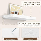 RICHFOCUS 24Inch Floating Shelves for Wall 2Pack, White, 8" Deep - Image 6