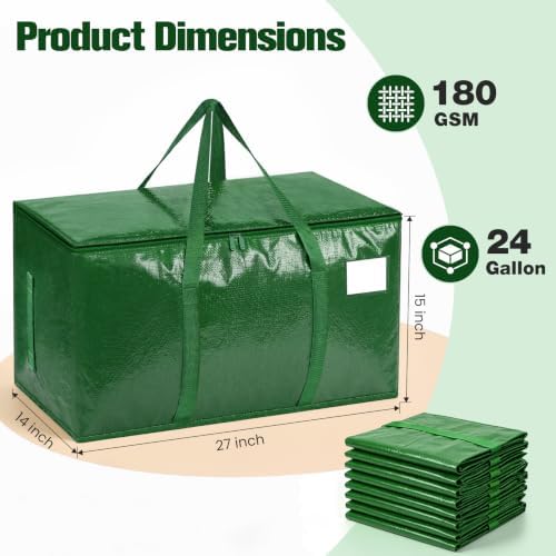 6 Pack Heavy Duty Waterproof Moving Bags, Foldable Totes - Image 2