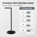 Cesun Free Standing Toilet Paper Holder Stand with Weighted Base, Black - Image 6