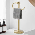 BESy Stand Hand Towel Holder, Countertop Towel Bar, Brushed Gold by BESy