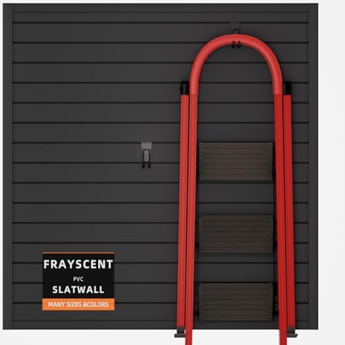 FRAYSCENT Slat Wall Paneling Garage Slat Wall Storage Systems Slatwall Panels Power Tool Organizer Wall Mount, PVC Garage Storage & Organization Products Slate Board (Black, 4ft x 4ft) by FRAYSCENT