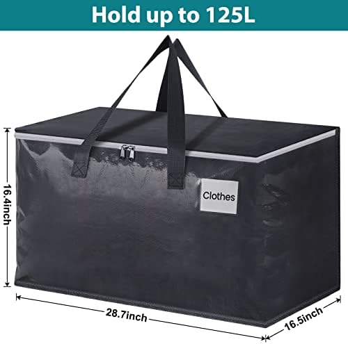 Fabspace Heavy Duty Moving Bags, 125L Collapsible Storage Totes, 6-Pack - Image 2
