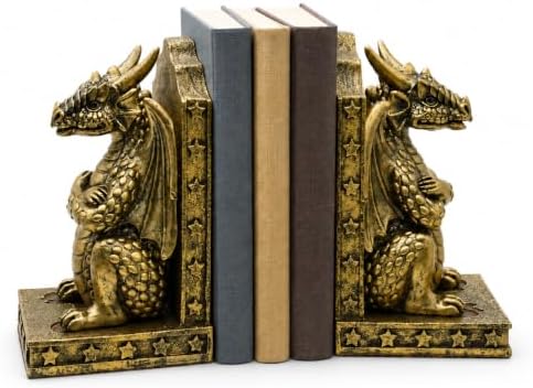 Dragon Bookends - Decorative Book Ends for Shelves by Tiejiajing