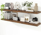 55in Floating Shelves for Wall, 9.3in Deep Rustic Shelves Set of 2 by Feihorrm