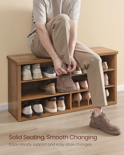 VASAGLE Shoe Bench, Storage Bench, 11.6 x 39.4 x 19.7 Inches - Image 6