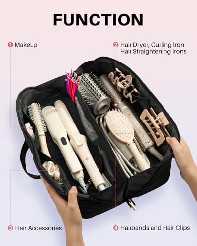 Hair Tools Travel Bag with Heat Resistant Mat, Black - Image 2