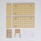 Wooden Pegboard Modular Display Organization Storage Wall Hooks Shelf (Birch Colored Finish-B) - Image 6