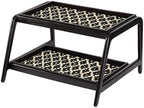 Anji Mountain Heavy Duty Waterproof Wooden Shoe Storage Mat Organizer/Boot Storage Tray Multi Use for Entryway with Coir, Black and Ivory Insert, 2 Tier, Fits 4 Pair (26.5" Wide) by AnjiMountain