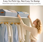 Homsorout Closet Organizers and Storage Bins - 6 Pack Collapsible Divided Trapezoidal Cube Storage Bins Baskets For Organizing Clothes Blankets,Toys, Books, Towels(Light Grey) - Image 3