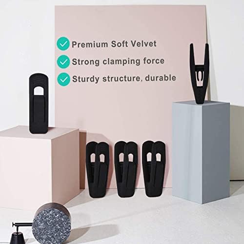 TOFIIGREM Black Velvet Hangers Clips (80-Pack), Non-Slip Strong Velvet Hangers Clips for Velvet Skirt Hangers, Velvet Pants Hanger Velvet Clips Fit for Thin Velvet Clothes Suit Hangers - Image 5