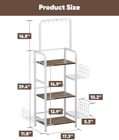 3-Tier Tall Purse Organizer Rack Stand, Bag Storage Holder, White - Image 2